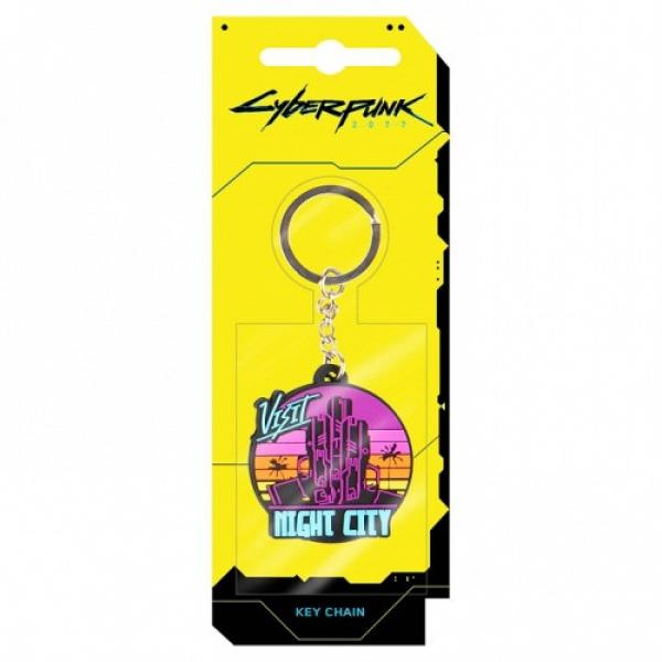 Cyberpunk 2077 Visit Night City PVC Keychain Multicolour