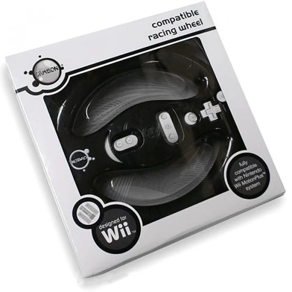 GameOn Nintendo Wii MotionPlus Fully Compatible Racing Wheel - Black