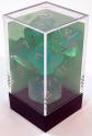Tärningsset - Borealis Polyhedral Light Green w gold Luminary (CHX27575)