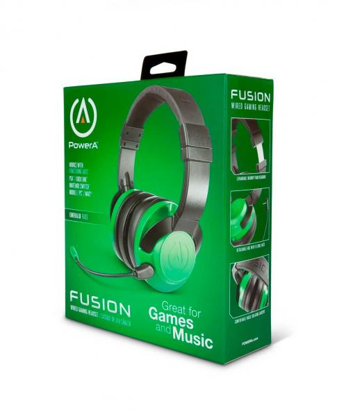 PowerA Fusion Wired Gaming Headset for PC, Xbox, PS4, Switch (Emerald Fade)