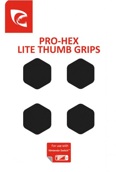 Piranha Pro-Hex Thumb Grips (Black & Gray) (4Pack) Switch Lite