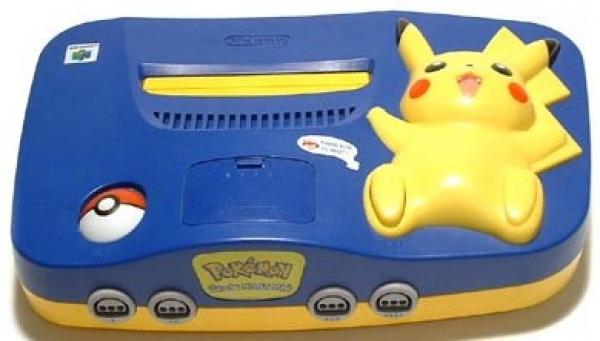 Nintendo 64 basenhet Pokemon Pikachu Edition  + Blå/Gul controller